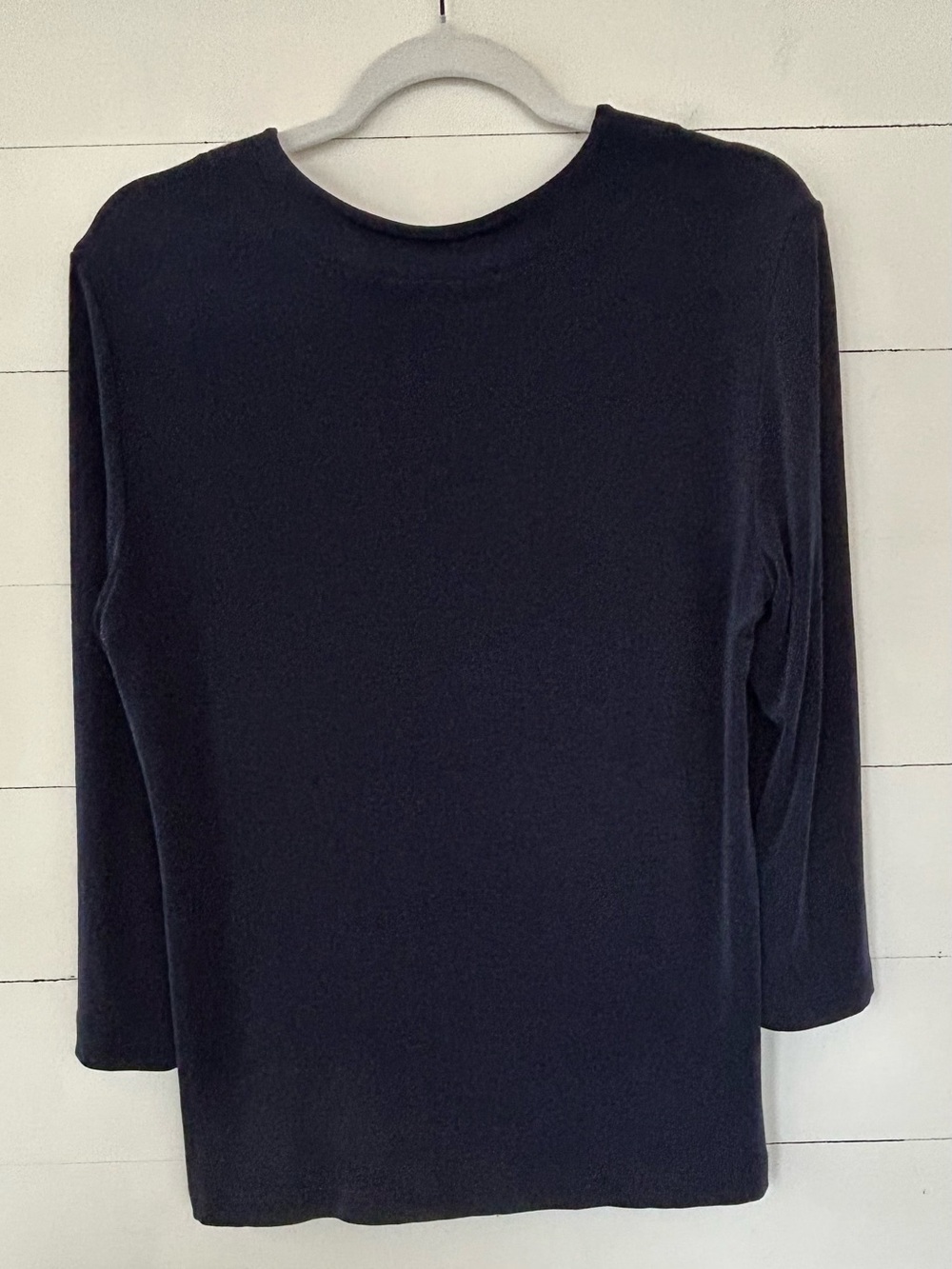 Chico's Dark Navy Long Sleeve Hook and Eye Front Closure Sweater/Jacket, Size 2 - Picture 2 of 5